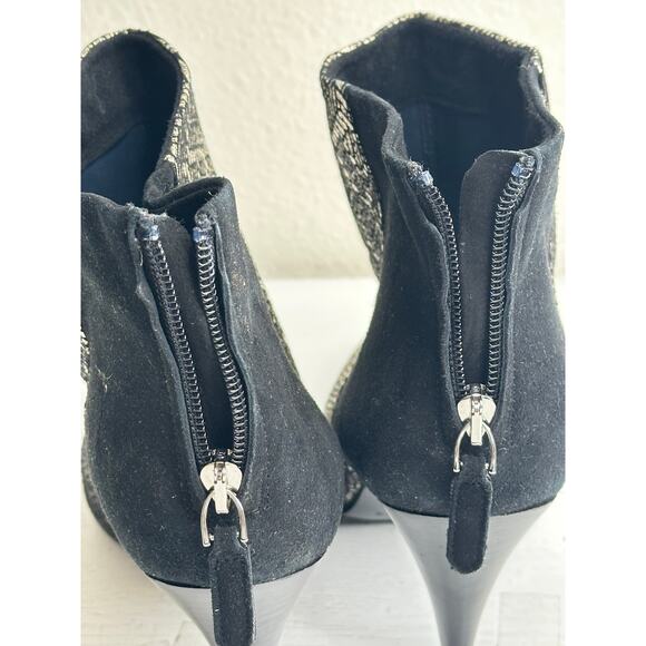 Kalliste New Suede Ankle Boots Silver Embellished Kitten Heel Pointed Toe 40/9.5 - Picture 8 of 8